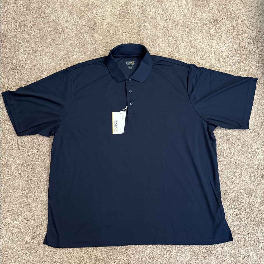 Core365 Polo Shirt Men size 5XL Navy Short Sleeve Collar Button Top